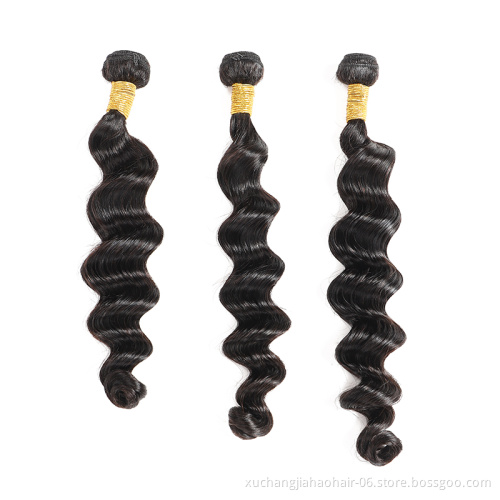 Loose Wave Bundles Brazilian Human Hair Remy 3/4 /Pcs Lot Natural Black 100% Human Hair Extension